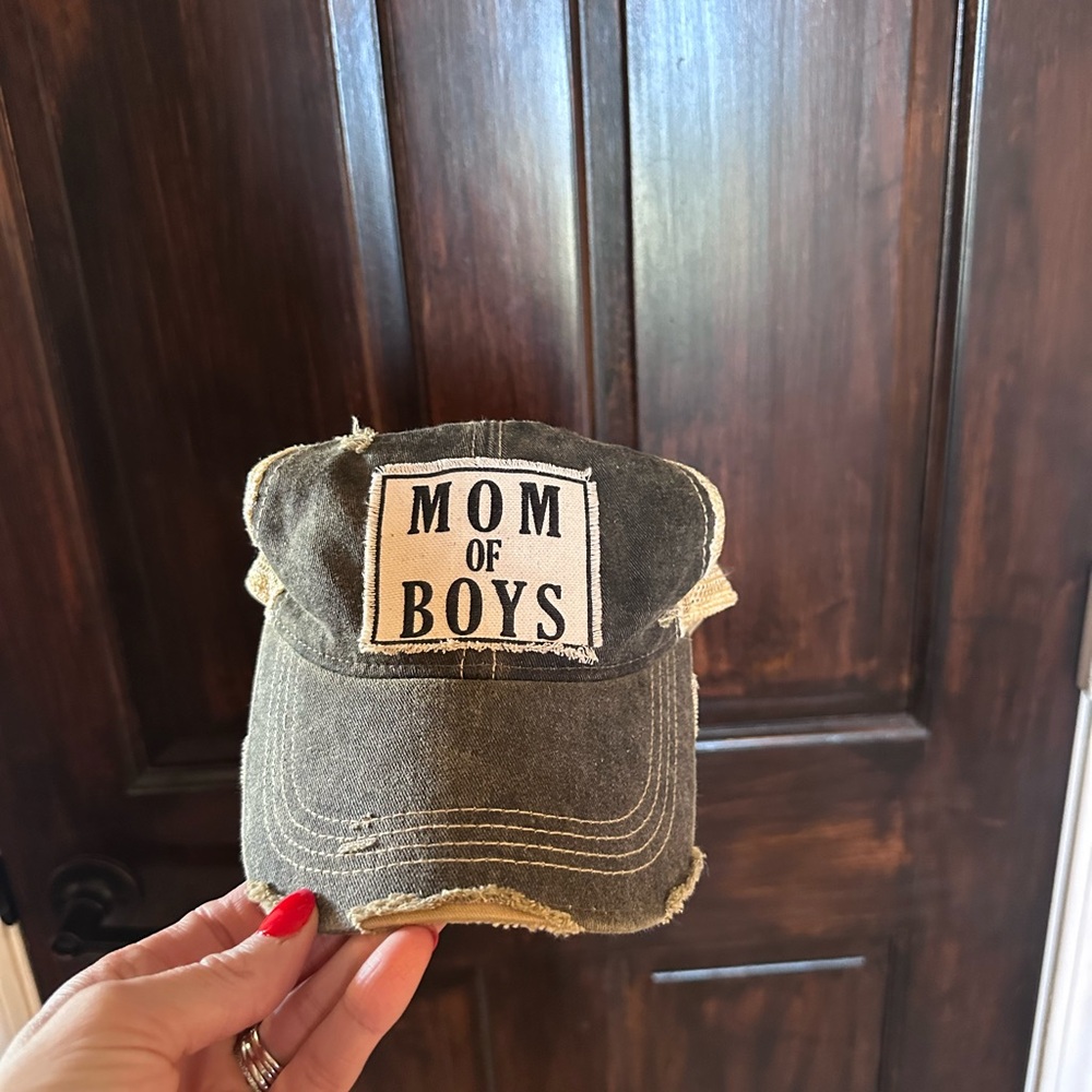 Distressed 'Mom of Boys' Cap